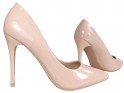 Beige nude stiletto heels eko leather - 3