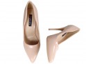 Beige nude stiletto heels eko leather - 4