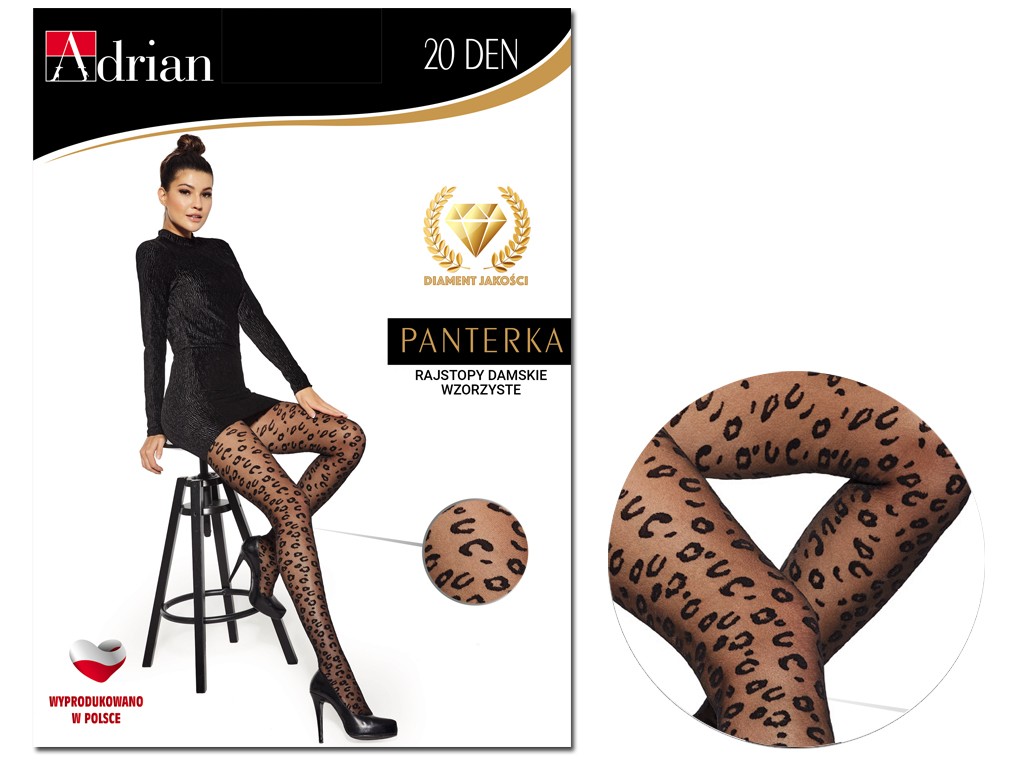Pančuchové nohavice s čiernym leopardím vzorom - 3