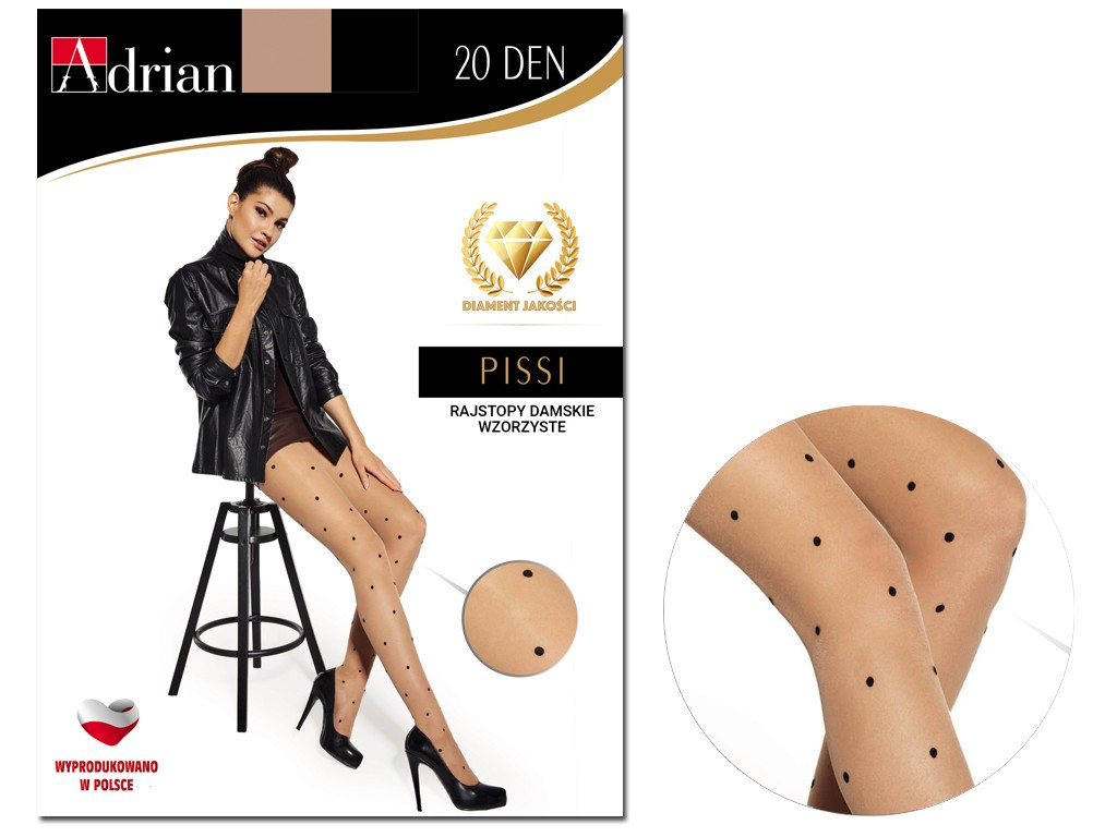 Flesh-coloured tights with black dots 20den - 3