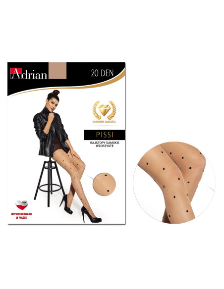Flesh-coloured tights with black dots 20den - 3 Flesh-coloured tights with black dots 20den - 3