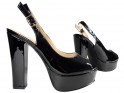 Black eco leather platform sandals - 3