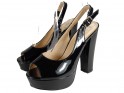 Black eco leather platform sandals - 4