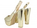 Auksiniai platforminiai sandalai "eko" odos veidrodis - 2