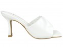 Baltas matētas flip-flops eko ādas kāzu kurpes - 1