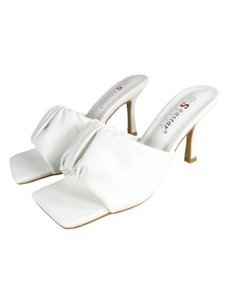 Białe szpilki eko skóra buty ślubne lakier - 4