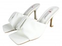 Baltas matētas flip-flops eko ādas kāzu kurpes - 4