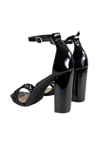 Sandales à talons aiguilles noires avec bride à la cheville - 2