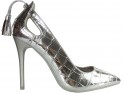 Silver mirrored stilettos for ladies eko leather - 1