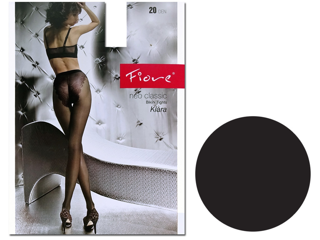 Collants unis 20den avec culotte décorative - 5