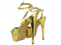 Gold platform sandals women's shoes - 2
