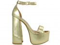 Gold platform and stiletto sandals with strap - 1