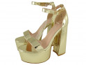Gold platform and stiletto sandals with strap - 4