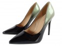 Women's black silver ombre stiletto heels - 4