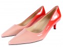 Dámské nízké růžové jehlové boty s ombre podpatky - 4