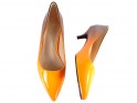Sieviešu zemie ombre oranžās krāsas stilettes - 5