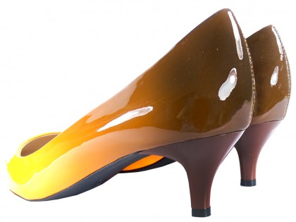 Women's low ombre orange stilettos - 2