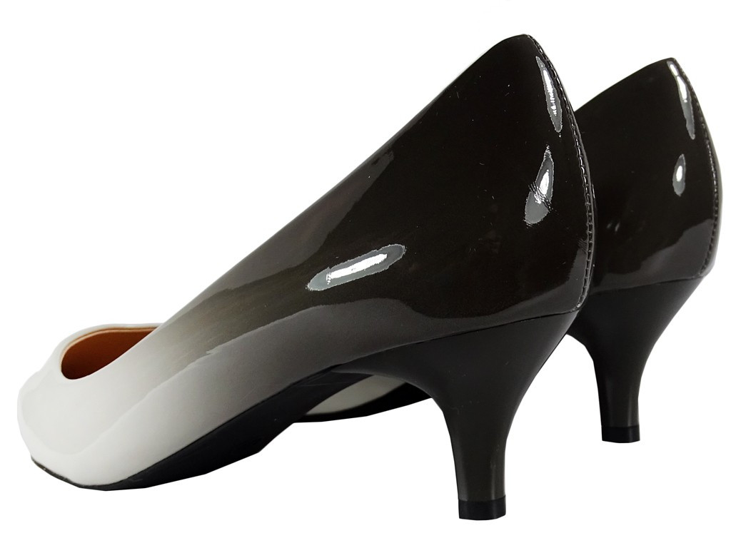 Sieviešu zemie balti un melni ombre stilettos - 2