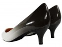 Dámské nízké bílo-černé jehlové boty s ombre efektem - 2