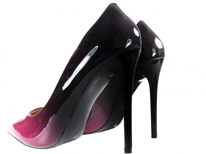 Női magas, ombre lila tűsarkú cipő - 2