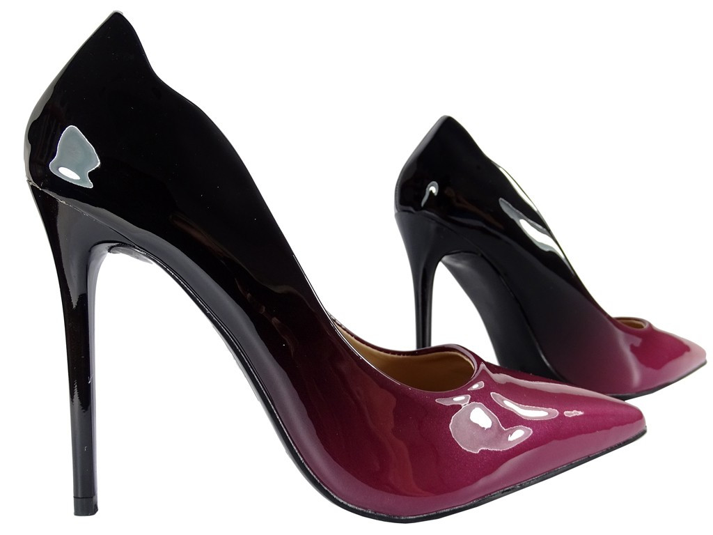 Sieviešu augstie ombre violeti stilettos - 3