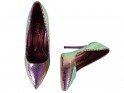 Violeti mirdzoši stiletto kurpes nāras kurpes - 5