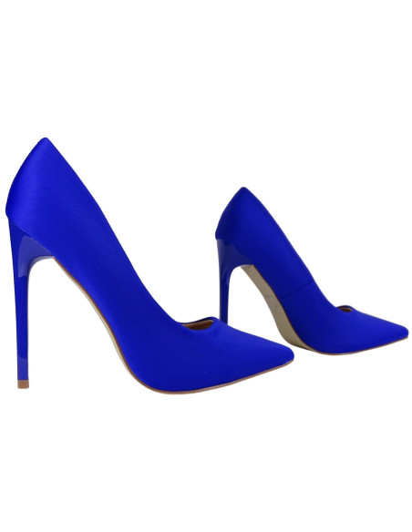 Sieviešu augstie stiletto papēži kobalta zilā krāsā - 3