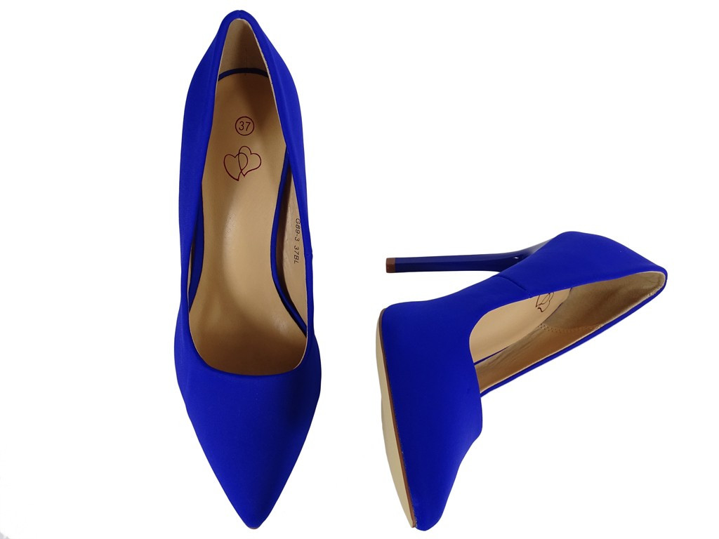 Women's high heels cobalt blue - 5