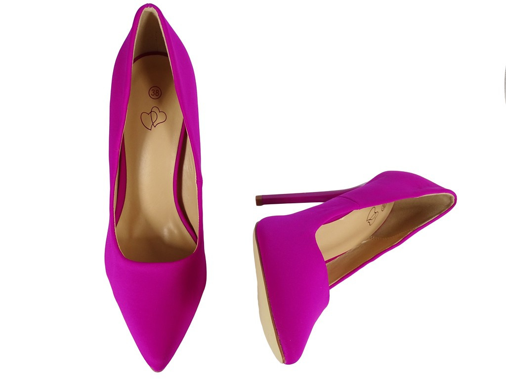 Női magas tűsarkú rózsaszín fushia - 5