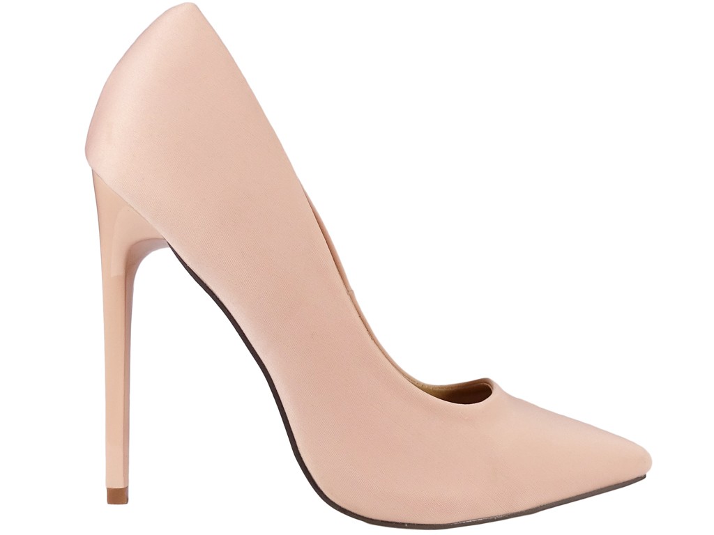Жіночі туфлі на високих підборах світло-рожеві - 1