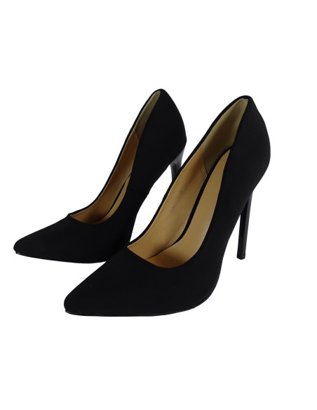 Femei tocuri înalte stiletto negre cu material textil - 4