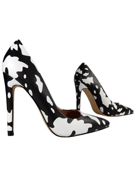 Damenstöckelschuhe in Weiß und Schwarz - 3