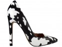 Women's white and black stiletto shoes - 1