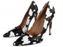 Women's white and black stiletto shoes - 4