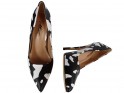 Pantofi stiletto de damă albi și negri - 5