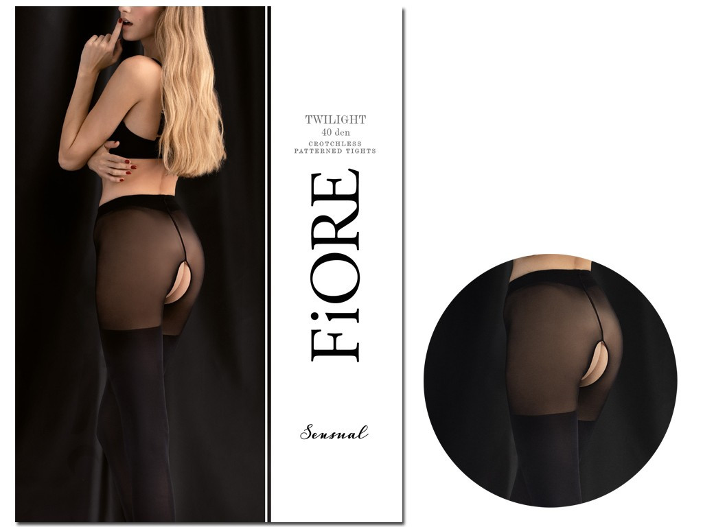 Black tights 40 den - open crotch - 3