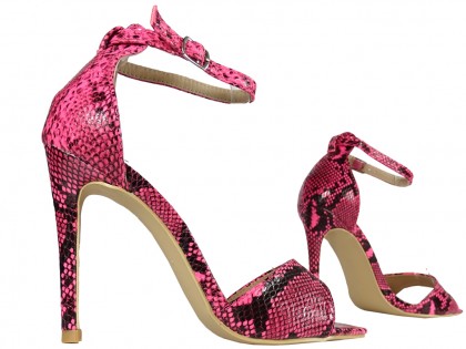 Růžové dámské sandály s kotníkovým páskem - 3