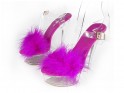Pink transparent stiletto sandals with tinsel - 4