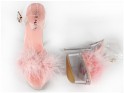 Ružové priehľadné sandále s pozlátkom - 4