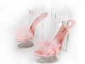 Růžové průhledné sandály s pozlátkem - 5
