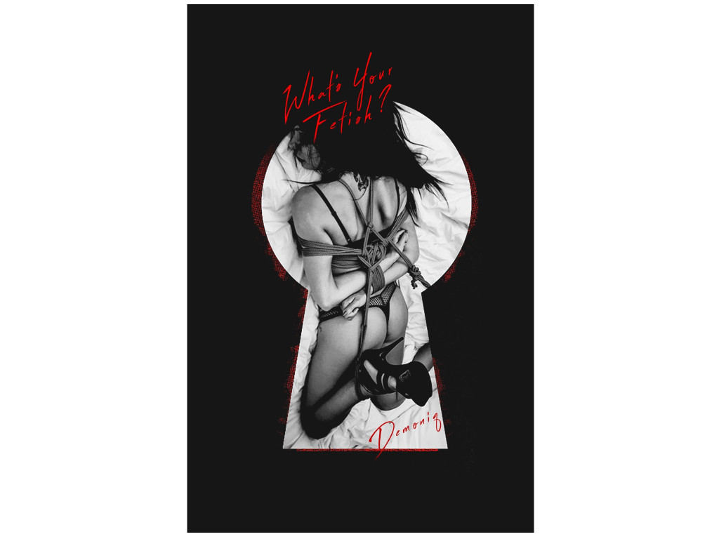 T-shirt noir pour hommes à motif érotique - 2