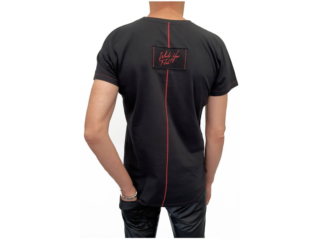 Black men's t-shirt erotic pattern - 3