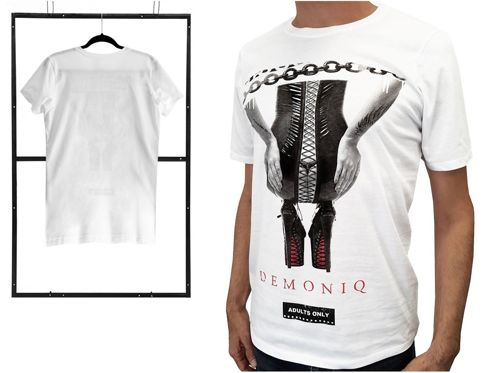 White men's t-shirt erotic pattern - 4