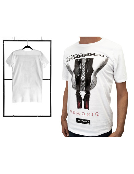 Biała męska koszulka t-shirt erotyczny wzór