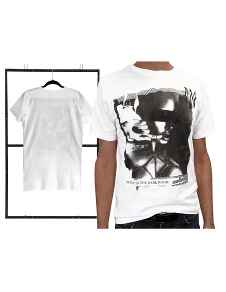 Męska biała koszulka t-shirt dark room