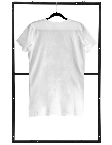 Męski biały t-shirt bawełniany erotyczny wzór - 3