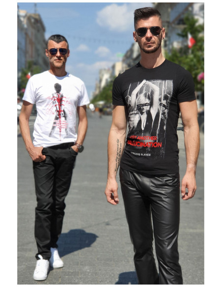 Men's black t-shirt with erotic print - 5