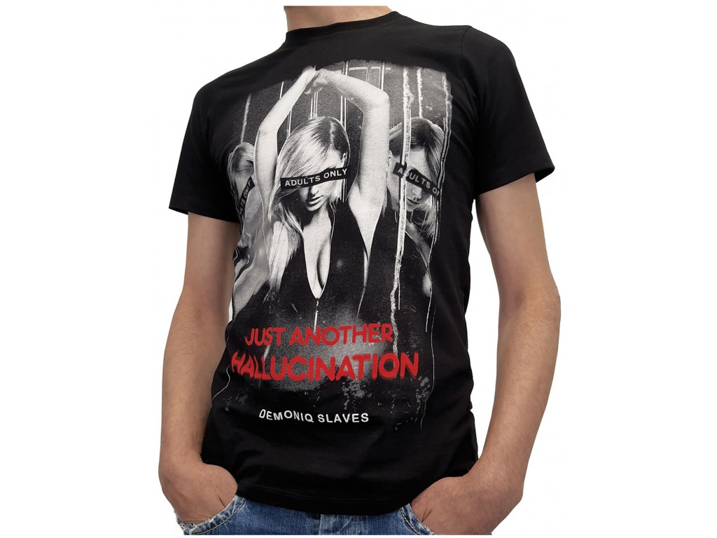 Schwarzes Herren-T-Shirt mit erotischem Aufdruck - 1