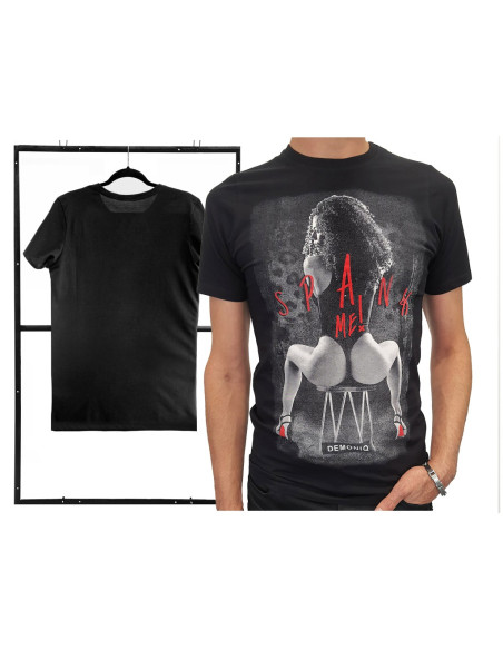 Black t-shirt for men with erotic print - 3