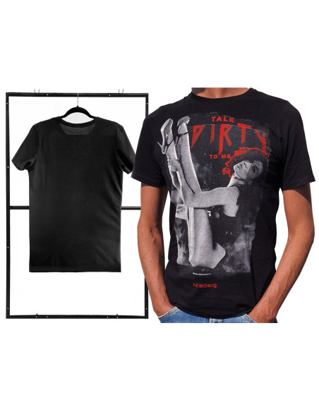 Erotic print men's t-shirt black - 3